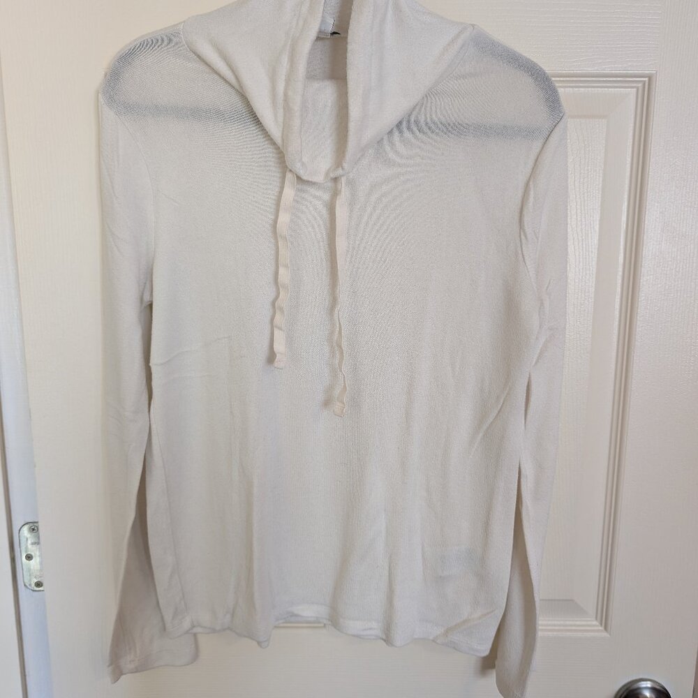 White Funnel Neck Sweater